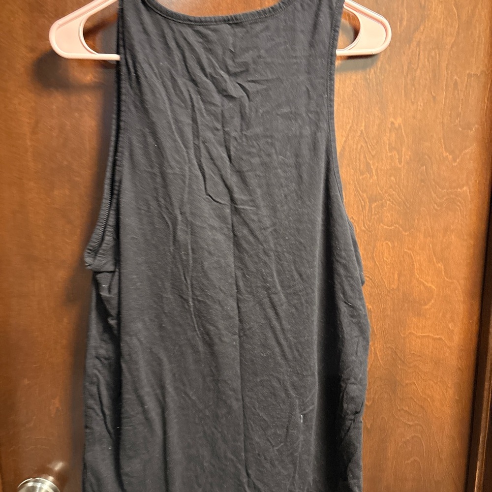 Black Graphic Tank Top with Neon Mushroom & Daisy Print - Picture 3 of 3